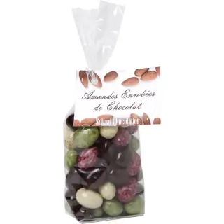 Amandes Enrobées Chocolat 200g : Amandes Enrobées Chocolat 200g Chocolat - Framboise - Nougat - Citron Vert Schaal Chocolatier