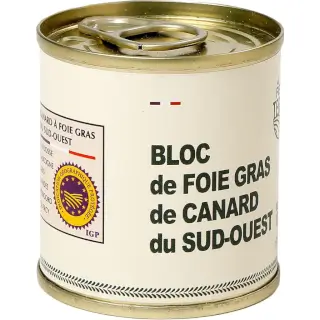 Bloc Foie Gras 100g : Bloc de foie gras de canard IGP Sud Ouest. 100g