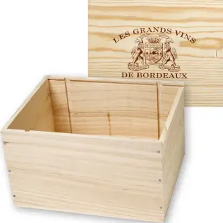 Caisse Bois 6 Blles GVB : Caisse Bois 6 Bouteilles estampillée Grands Vins de Bordeaux (33cm × 26cm × 19cm)