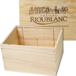 Caisse Bois T6 : caisse bois, fermeture plumier. Superbe cadeau pour les collectionneurs ! Idéal pour 6 bouteilles ou 3 bouteilles + 4 articles (33cm × 26cm × 19cm)