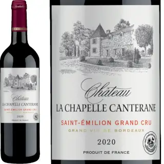 St Emilion Grand Cru 2020 : Château La Chapelle Canterane 2020. AOC St Emilion Grand Cru. 85% Merlot, 15% Cabernet Franc. Bouteille 75 cl.