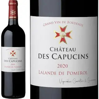 Lalande de Pomerol - Ch. Capucins 20 : Château Des Capucins Lalande de Pomerol 2020. Vignobles Carretero & Guionneau 90% Merlot, 7% Cabernet Sauvignon, 3% Cabernet Franc. Bouteille 75cl.