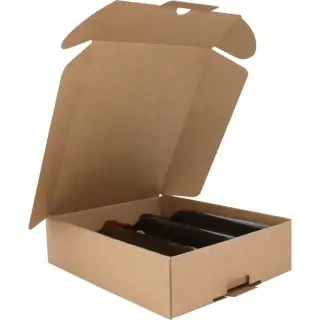 coffret Rubis 3blles : Coffret kraft présentation 3 bouteilles. Idéal pour 3 bouteilles ou 1-2 bouteilles et 1-2 articles. (25cm × 8cm × 38cm)