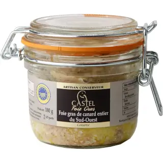 Foie Gras Entier 180g : Foie Gras Entier de Canard - IGP Sud Ouest. Verrine 180g