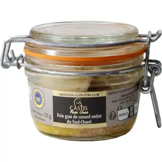 Foie Gras Entier 120g : Foie Gras Entier de Canard - IGP Sud Ouest. Verrine 120g