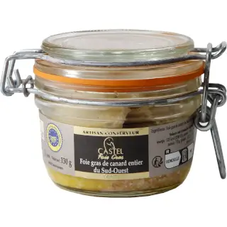 Foie Gras Entier 130g : Foie Gras Entier de Canard - IGP Sud Ouest. Verrine 130g