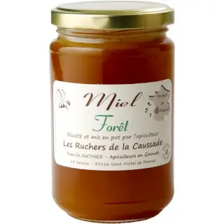 Miel de Forêt 400g : Miel de forêt - Les Ruchers de la Caussade (33) Fleurs, châtaigniers et ronces. 400g. 