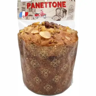 Panettone aux Fruits Confits & Noix du Périgord 200g : Panettone aux Fruits Confits & Noix du Périgord. Biscuiterie artisanale Lou Cocal à Sarlat (24) Poids : 200g