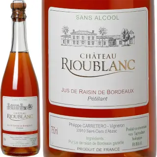Jus de raisin pétillant sans alcool : Château Rioublanc Jus de raisin pétillant en conversion Bio Bouteille 75 cl.