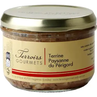 Terrine paysanne du Périgord 180g : Terrine paysanne du Périgord - Terroirs Gourmets Viande de porc origine France 180g