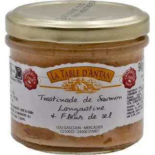 Toastinade de Saumon Langoustine - 90g : Toastinade de Saumon Langoustine & Fleur de Sel Table d'Antan Verrine 90g