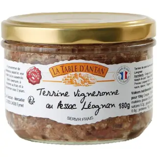 Terrine Vigneronne Pessac Leognan 180g : Terrine de Vigneronne au Pessac Léognan Verrine 180g