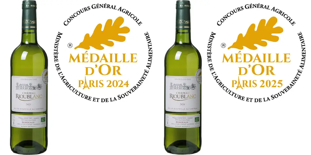 2 médailles d'or au concours général de paris pour nos blanc sec bio