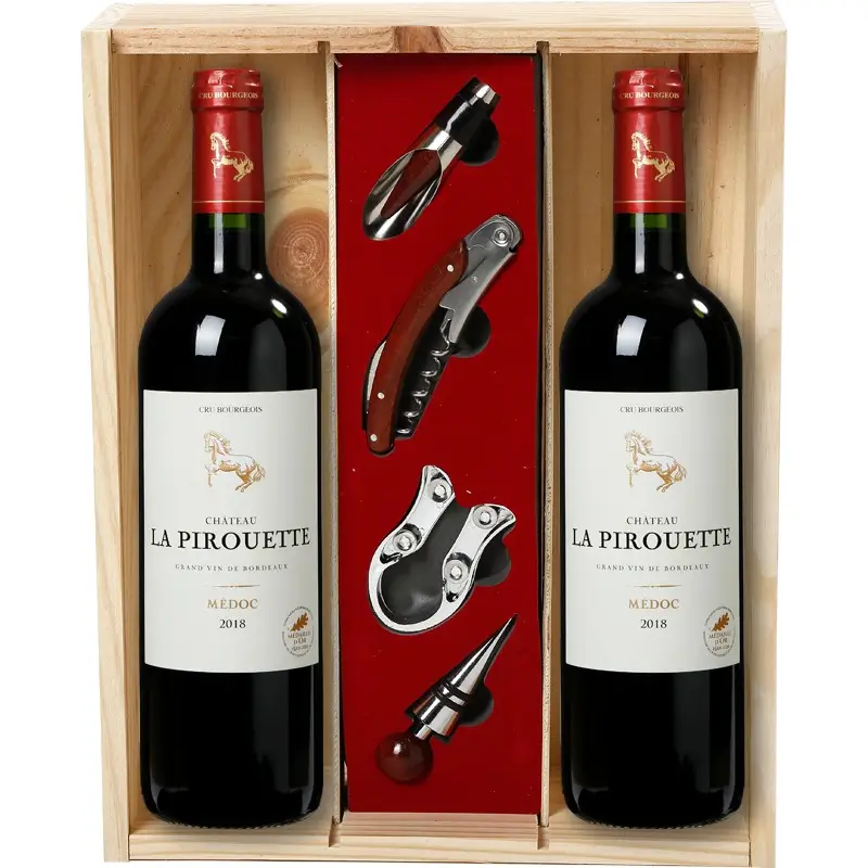 Coffret vin rouge Bordeaux avec 3 grands crus bourgeois du Médoc