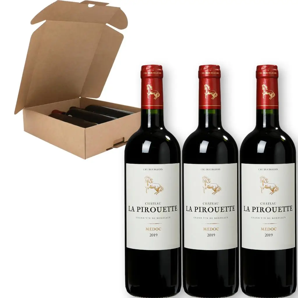 Bouteille Château La Pirouette 2018 Médoc dans son coffret rubis