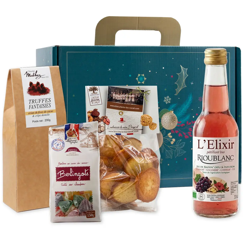 Mini valisette coffret sans alcool et elixit bio de raisin