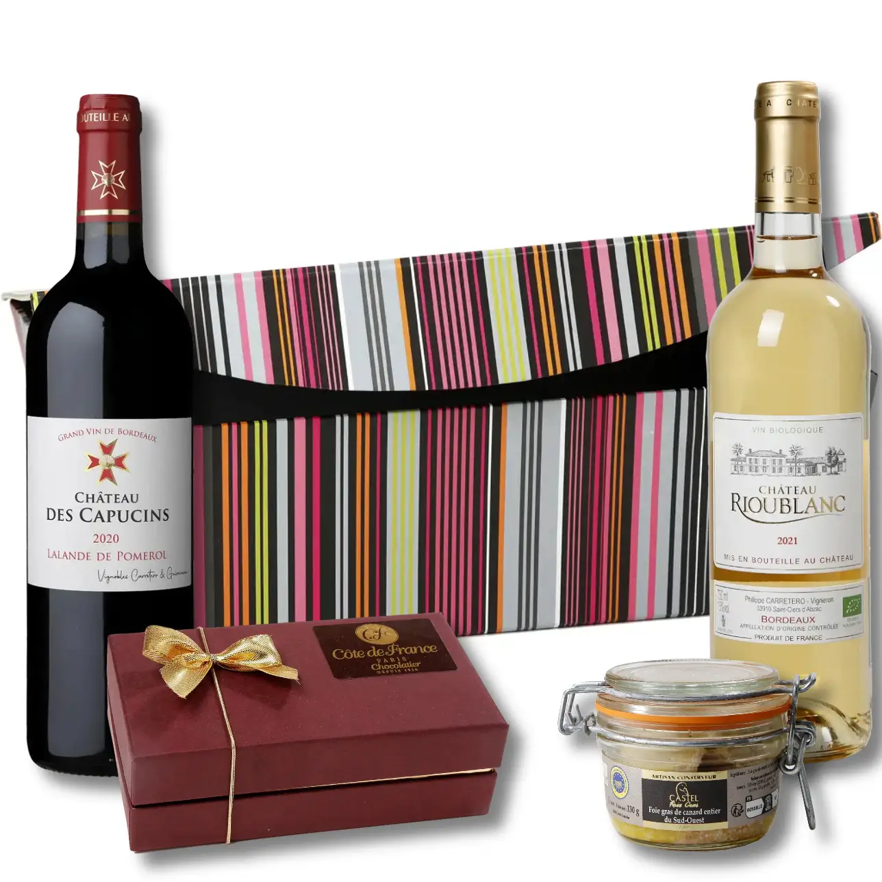 Panier Cadeau Gourmand avec 1 Foie Gras IGP - Coffret Original en