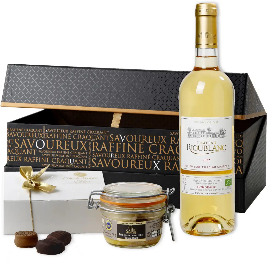 Coffret Gourmand avec vin blanc