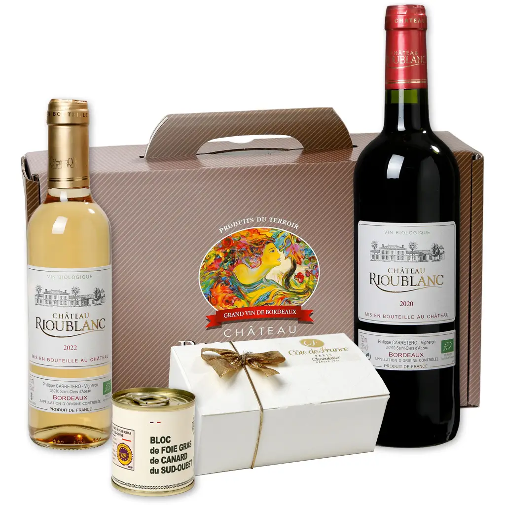 Panier Cadeau Gourmand avec 1 Foie Gras IGP - Coffret Original en