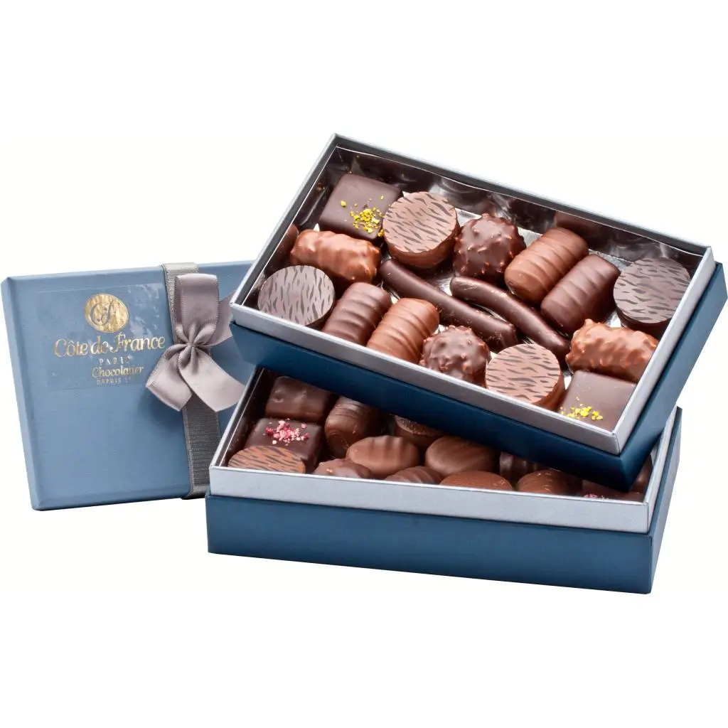 Boîte à gorge de 340g de Chocolats fins premium Côte de France