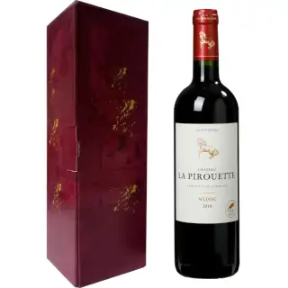 Bouteille Château La Pirouette 2018 Médoc dans son coffret rubis