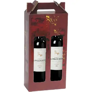 Bouteille Château La Pirouette 2022 Médoc dans son coffret rubis