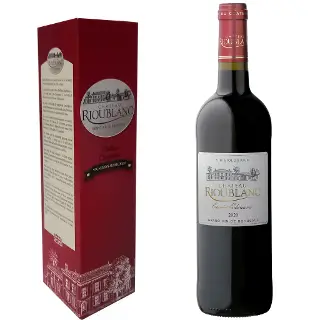 Bouteille Château Rioublanc 75cl dans son coffret au décor rouge
