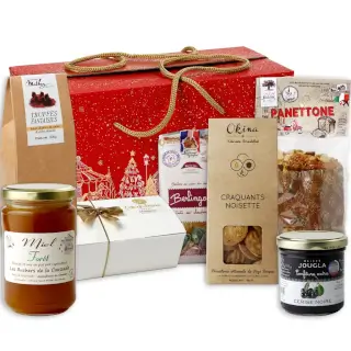 valisette gourmande avec truffes chocolats, gâteaux et confiture