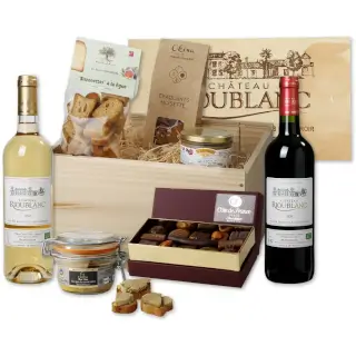 Caisse de vin à offrir, coffret cadeau Premium, château Majoureau