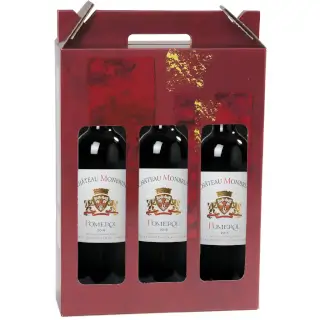 Bouteille Château Monbrun 2016 AOC Pomerol dans un coffret rubis